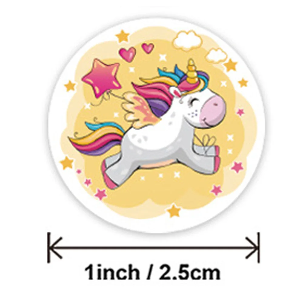 100-500pcs Reward Sticker for Kids Unicorn Animal Cute Pattern Animals cartoon Stickers School Teacher Supplies Child Sticker