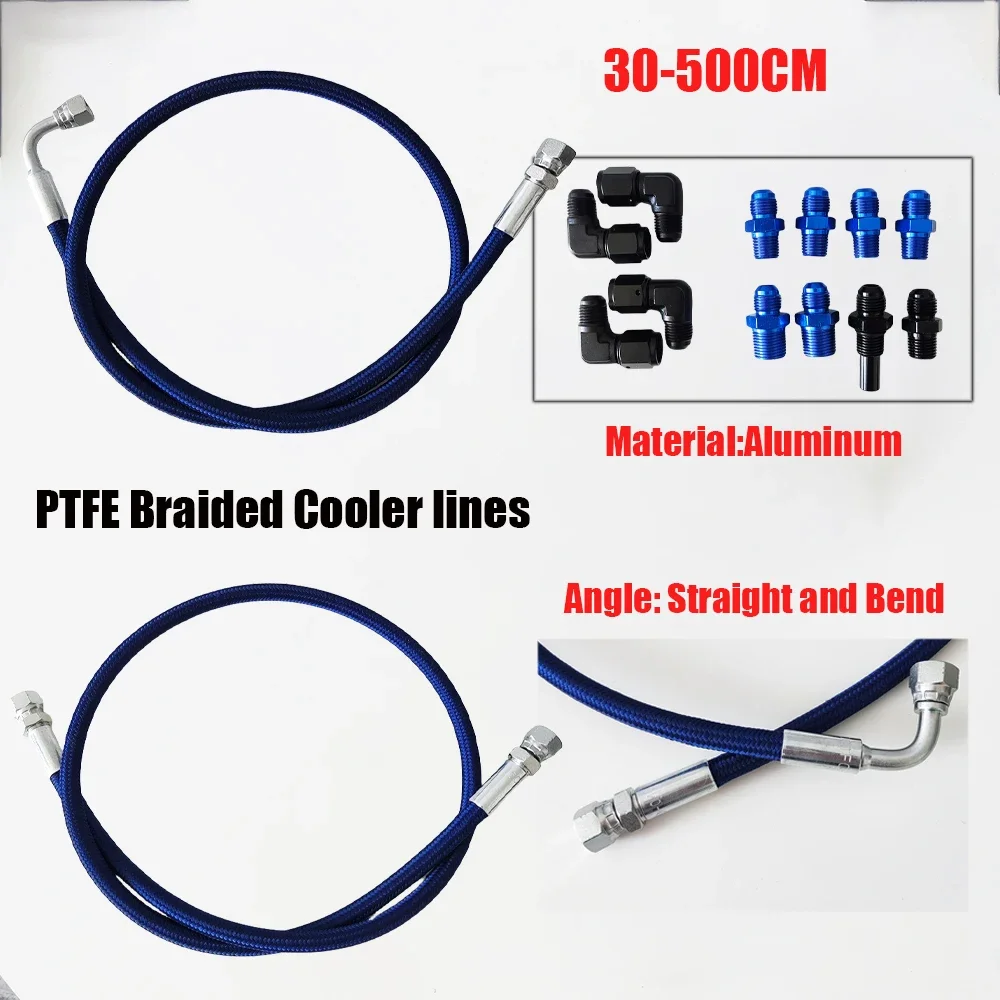 

Blue 30~500CM Nylon Braided Hose Kit for 4L60E & 4L65E AN6 Automatic Transmission Cooler Lines AN6 Oil Fuel Hose Line 12 Fitting