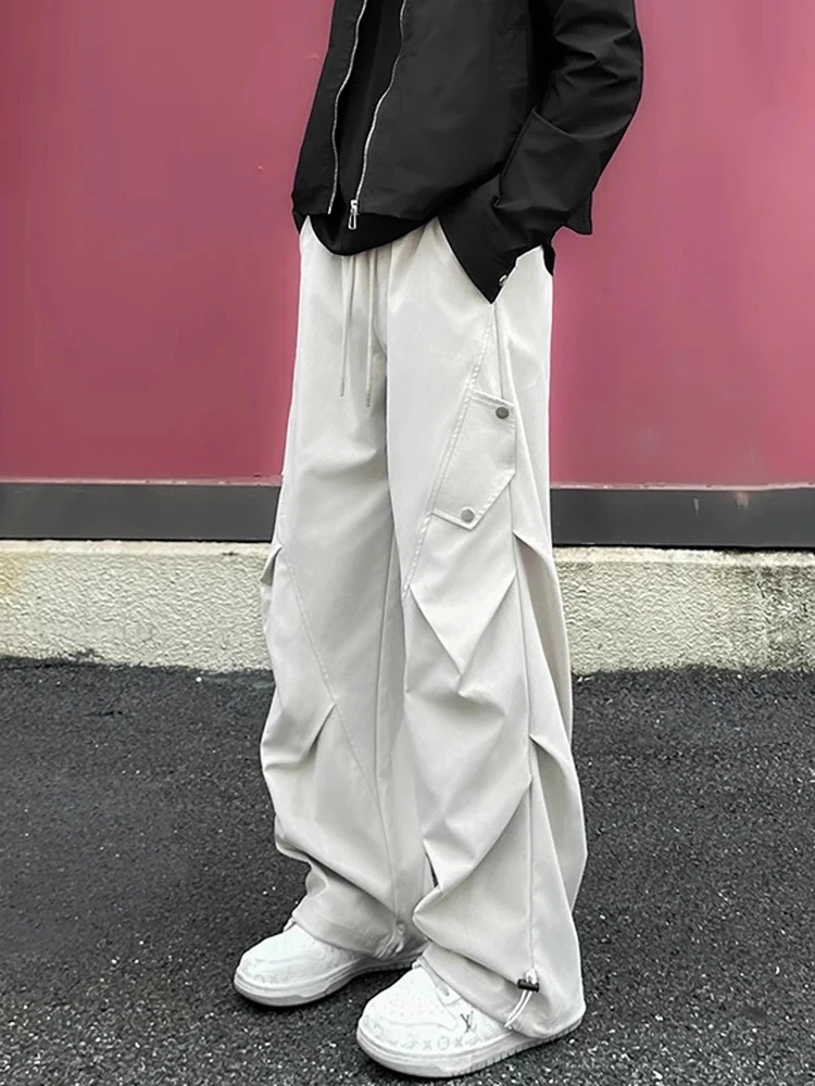 Autunno New American Sle Pantaloni casual da uomo High Street Vibe Cool Versatile Piegato Pantaloni da lavoro Pantaloni a coltello allentato Sle