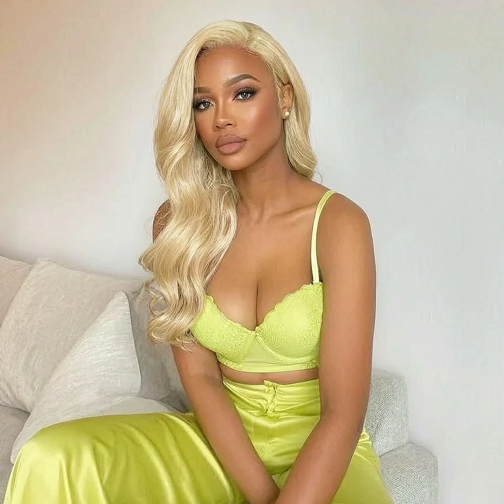 20 46 Inches 220% Density Body Wave 613 Blonde Lace Front Wigs Human Hair Pre Plucked 13x4 13x6 HD Transparent Lace Frontal Wig for Women
