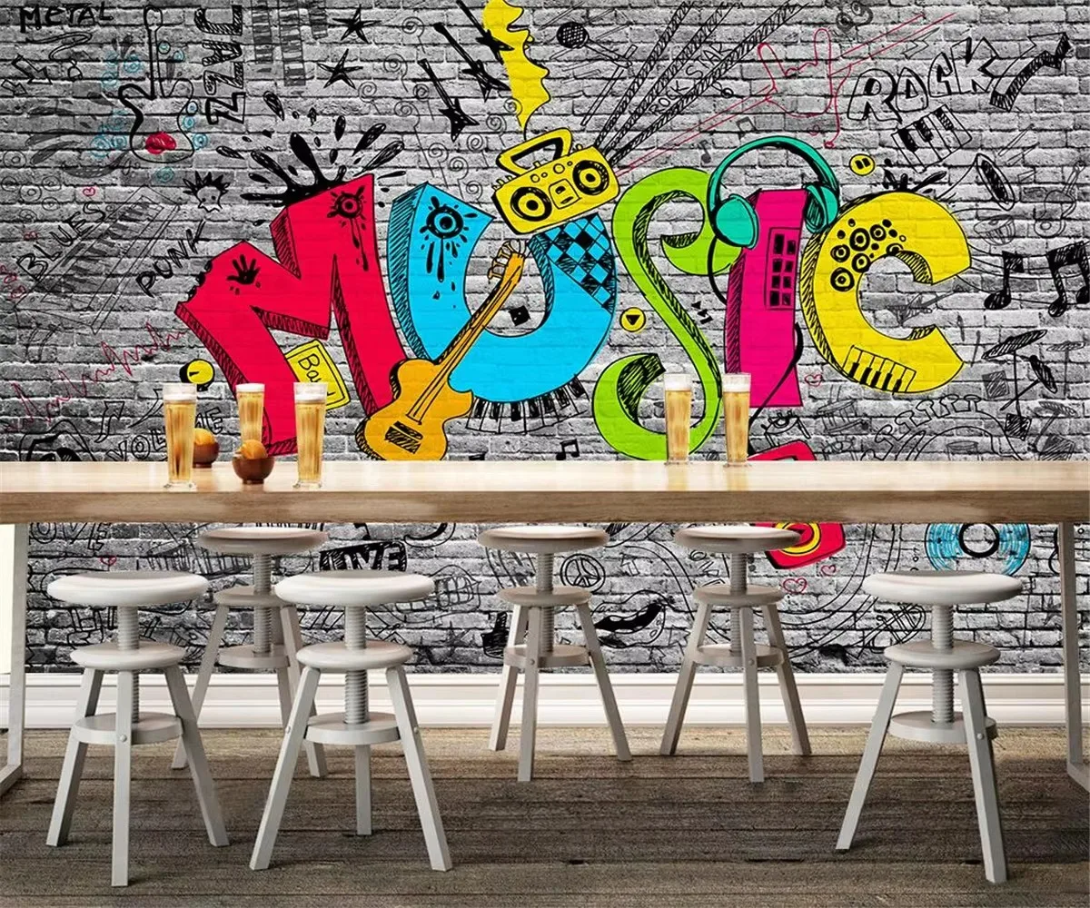 Custom wallpaper abstract character Graffiti letter background wallpaper home decoration living room bedroom mural 3d wallpaper