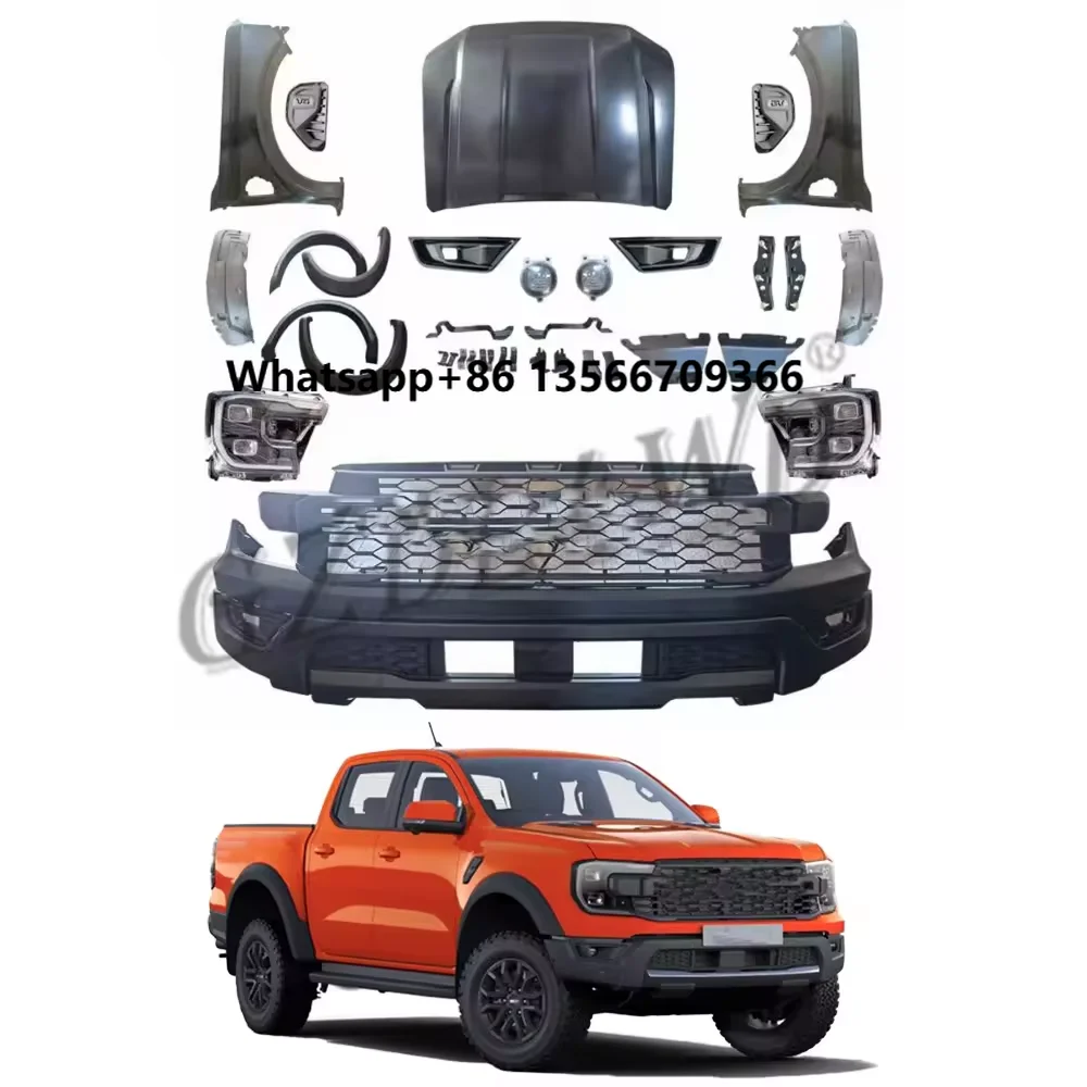 

GZDL4WD Auto Exterior Accessories 4x4 Car Conversion Kit ABS for Ranger T6 T7 T8 Upgrade to T9 Raptor 2022+ Upgrade Body Kits