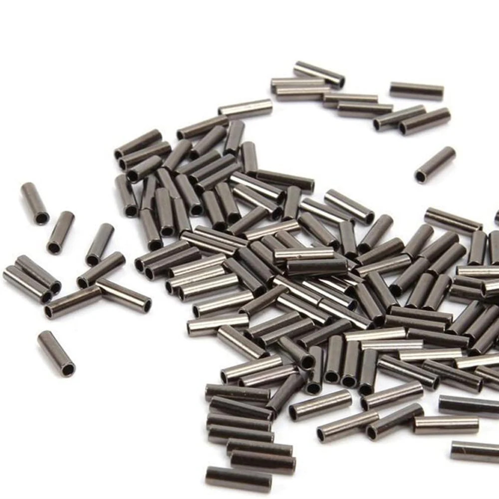 100Pcs Einzigen Barrel Crimp Ärmeln Kupfer Rohr Angelschnur Crimpen Schleife Ärmeln Kabel Ferrule Draht Seil Stecker Rigging – Detail 1