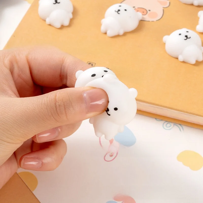 

3 Pcs NEW Taba squshy Kawaii Mini White Bear Critter Squeeze Fidget Toy Cute Bear Cute DIY Girl Gift Sensory Toys Anxiety Relax