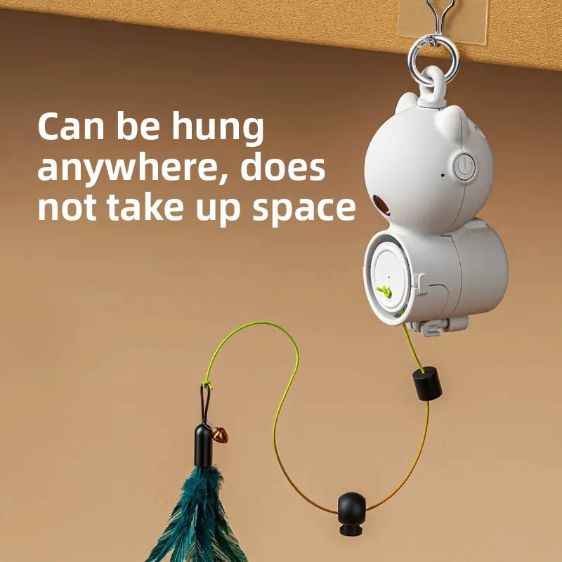 For New Electric Charging Automatic Cat Teaser Hanging Retractable Toy Self Play To Relieve Boredom for Pet Cats
