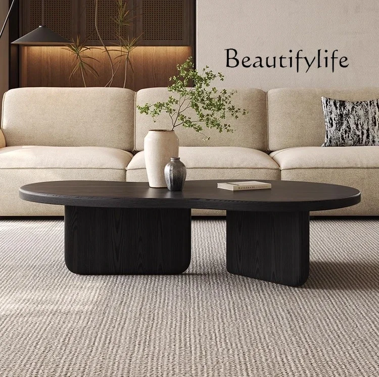 

mobili per il soggiorno Coffee table Solid wood style Minimalist modern black Low table Premium French medieval small coffee ta