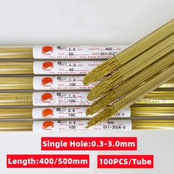 100PCS Ziyang Brand Copper Electrode Tube Single Hole 0.2/0.4/0.6/0.8/1.0*400mm/500mm for EDM Drilling Machine