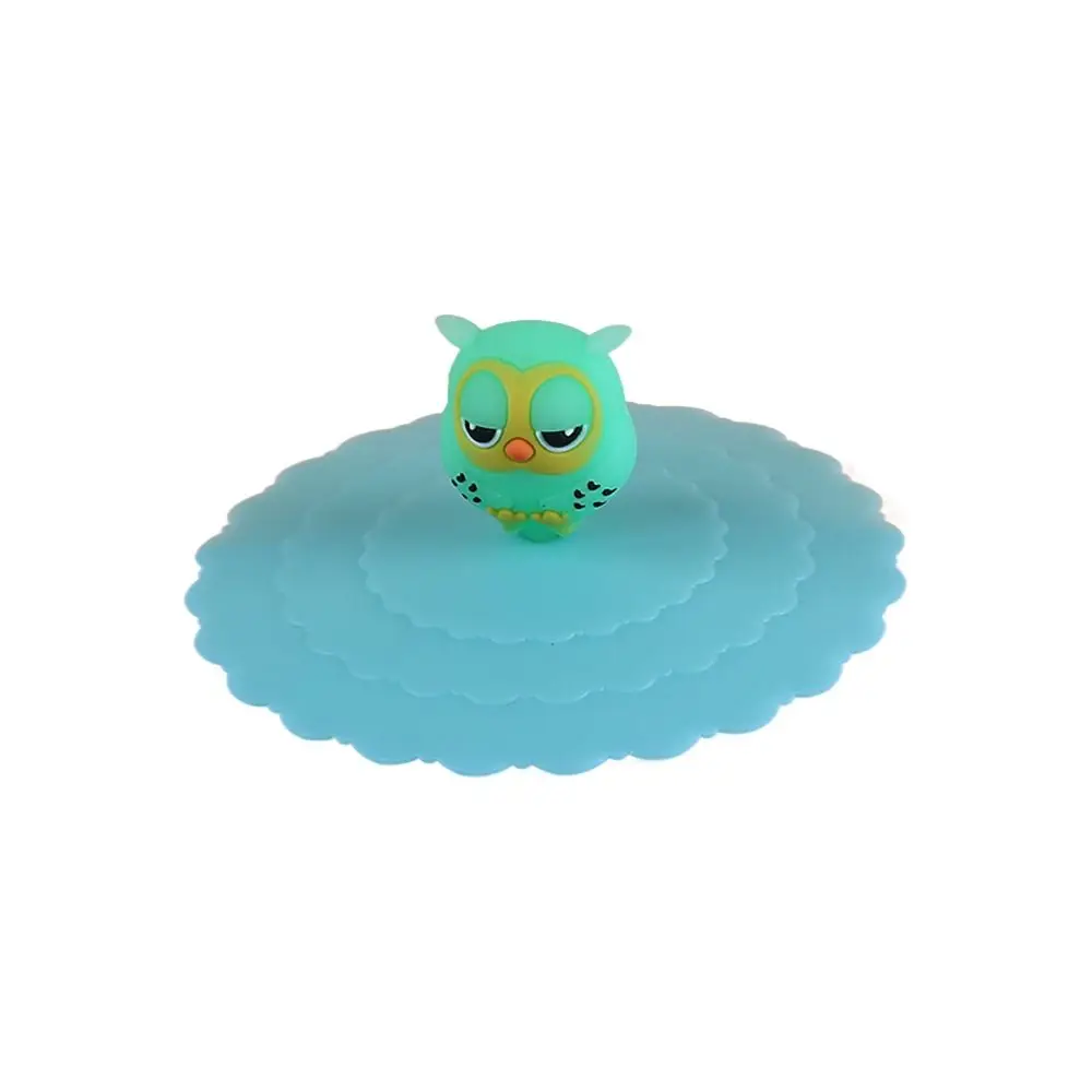 Cute 10x10cm Cup Lid Silicone Dustproof Suction Cup Cover Cartoon Leakproof Tea Coffee Lids Student Office