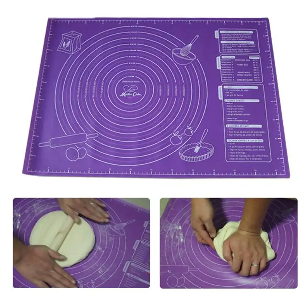 45x60cm Non-Stick Silicone Pad Baking Sheet Cupcake Dessert Soap Rolling Kneading Mat Baking Mat Scale Pastry Fondant Mat Tools