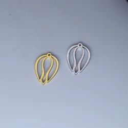 5pcs/lot Fashion Tulip Flower Charm Pendants Making DIY Stainless Steel Handmade Finding Jewelry