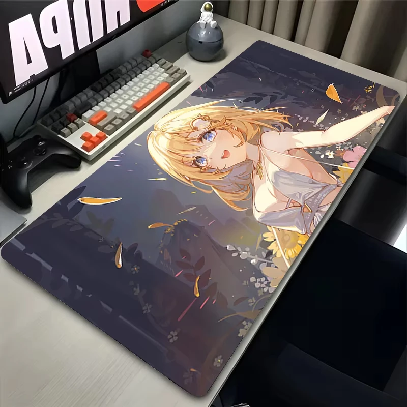 Tappetino per mouse Anime Girl Computer Gamer Accessori da gioco Kawaii Tappetino per mouse Hololive Watson Amelia Tappetino per tastiera Tappetino da scrivania Kawaii