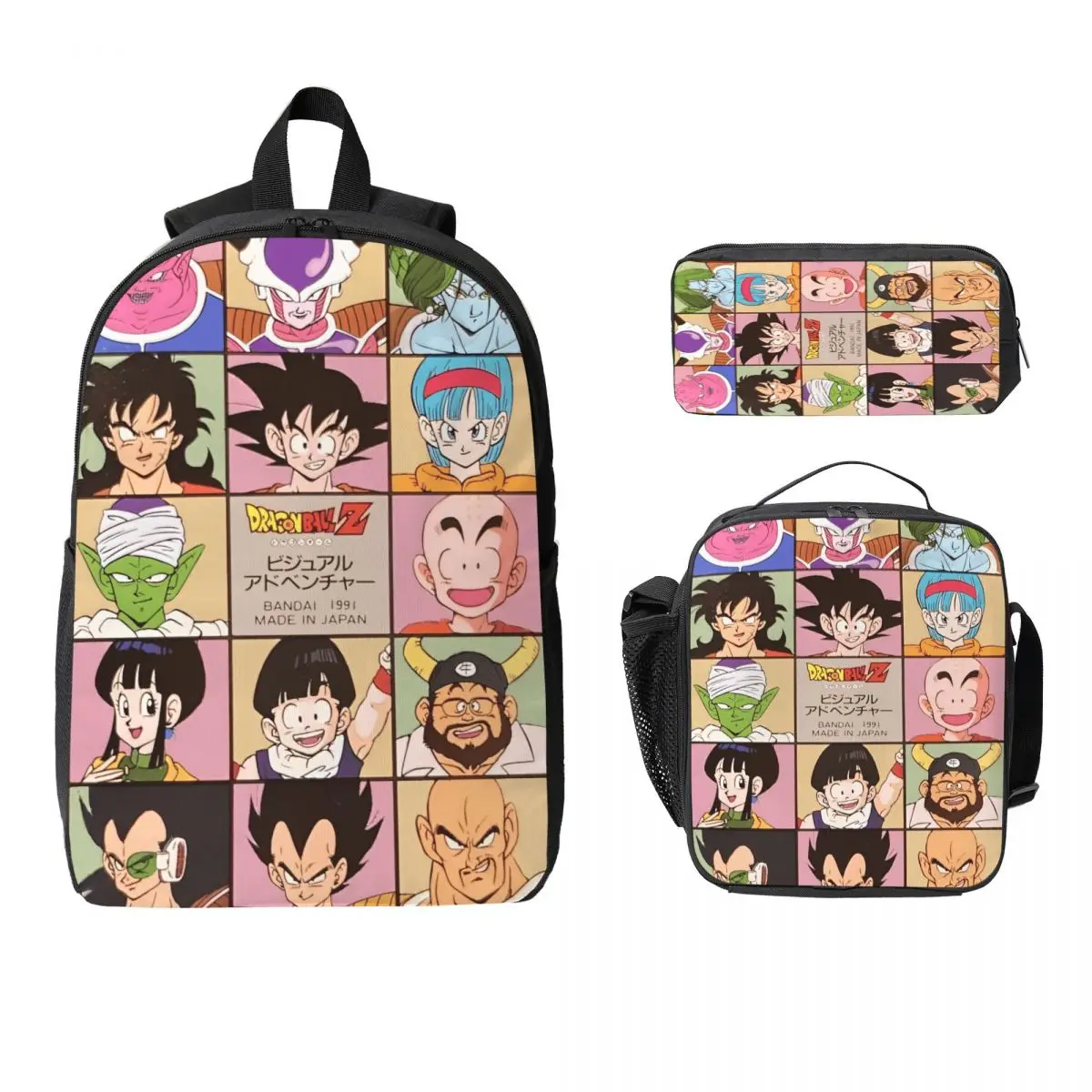 

3Pcs DragonBallZ School bags Set for Boy Girl Pen Bags Backpack Sets with Lunch Box For Primary School Students Knapsack