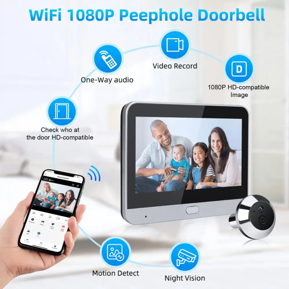 1080p Resolution Doorbell Video Doorbell with Motion Sensor 1080p Resolution Video Doorbell with 120 Degree Wide Angle for Home