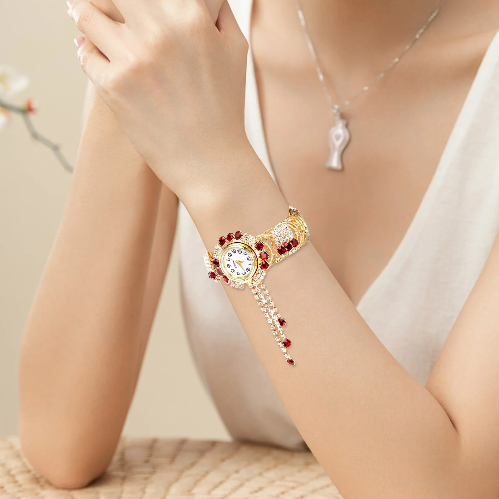 

Ladies Bracelet Watch Watches for Women Ring Wrist Woman Wristwatch Alloy Child
