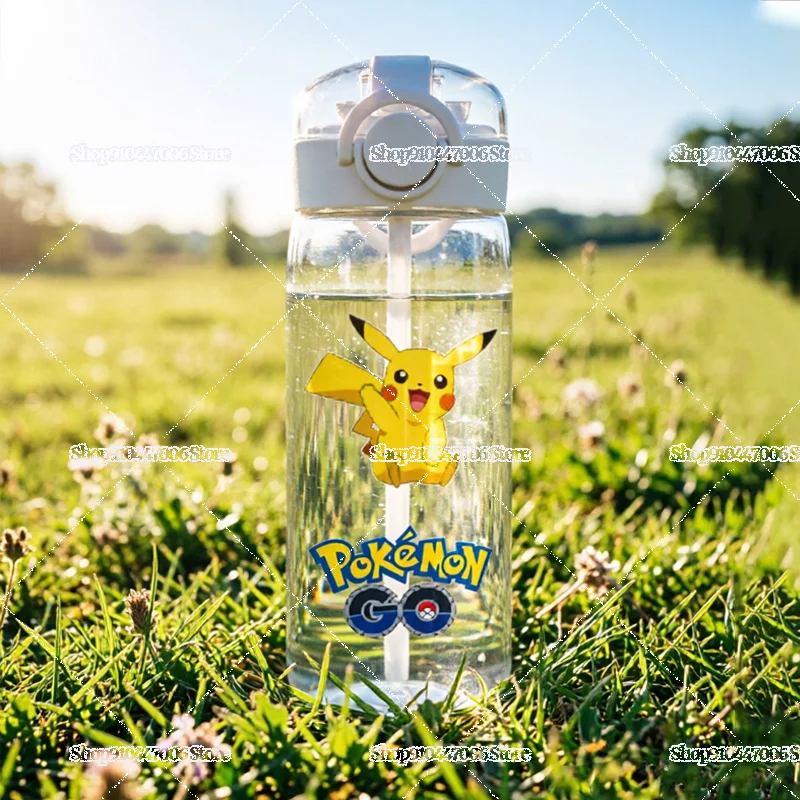 Cartoon Pocket Monster Sports Transparent Water Bottle Portable Gym Travel Clear Leakproof Drinking Bottle Frosted Bottle Gifts