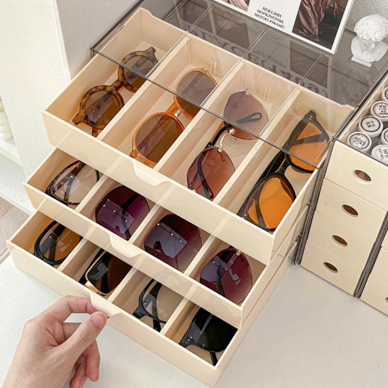 Glasses Storage Box Sunglasses Multiple Drawer  Glasses Rack  Display Rack  Anti Pressure Installation Contact Lens Box