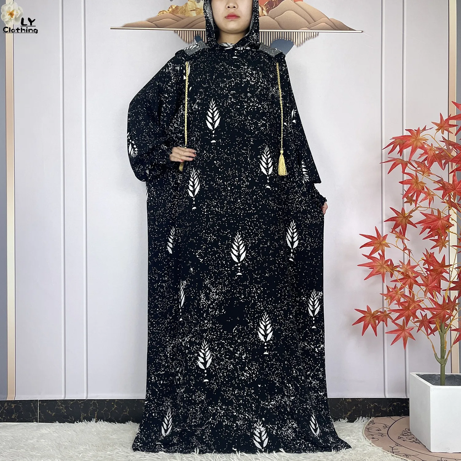 New Style African Muslim For Women Ramadan Prayer Two Piece Hooded Loose Cotton Long Sleeved Abayas Femme Robe Dubai Islam Dress