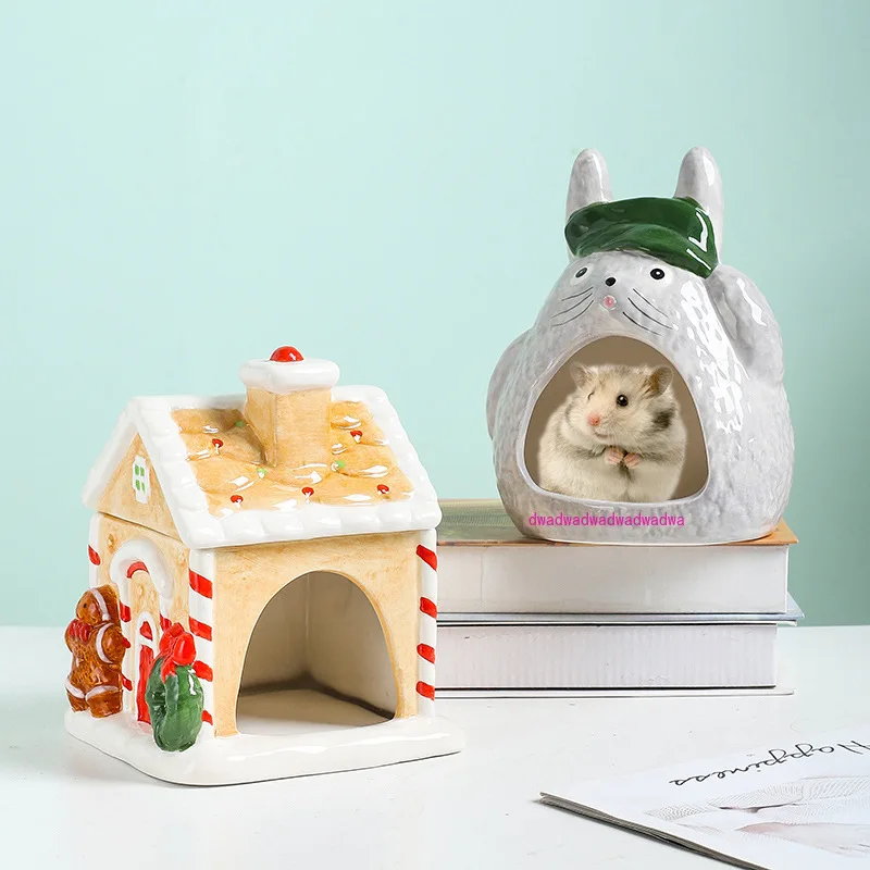 

Handmade Ceramics Hamsters House Rat Cage Guinea Pig Bed Small Animals Pet Accessories for Syrian Hamster Thermal Reduction
