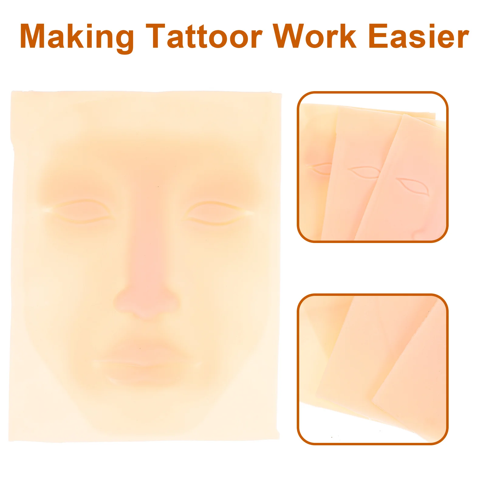 3 قطع من ممارسة الوشم السيليكون، بشرة مزيفة ناعمة واقعية للمكياج، ممارسة مستلزمات التدريب على الوشم Microblading