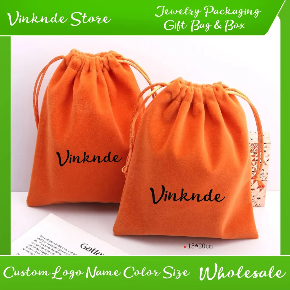 

100pack Custom Logo Jewelry Organizer Packaging Pouches Velvet Drawstring Gift Bag Ring Wedding Favors Birthday Party Candy Bags