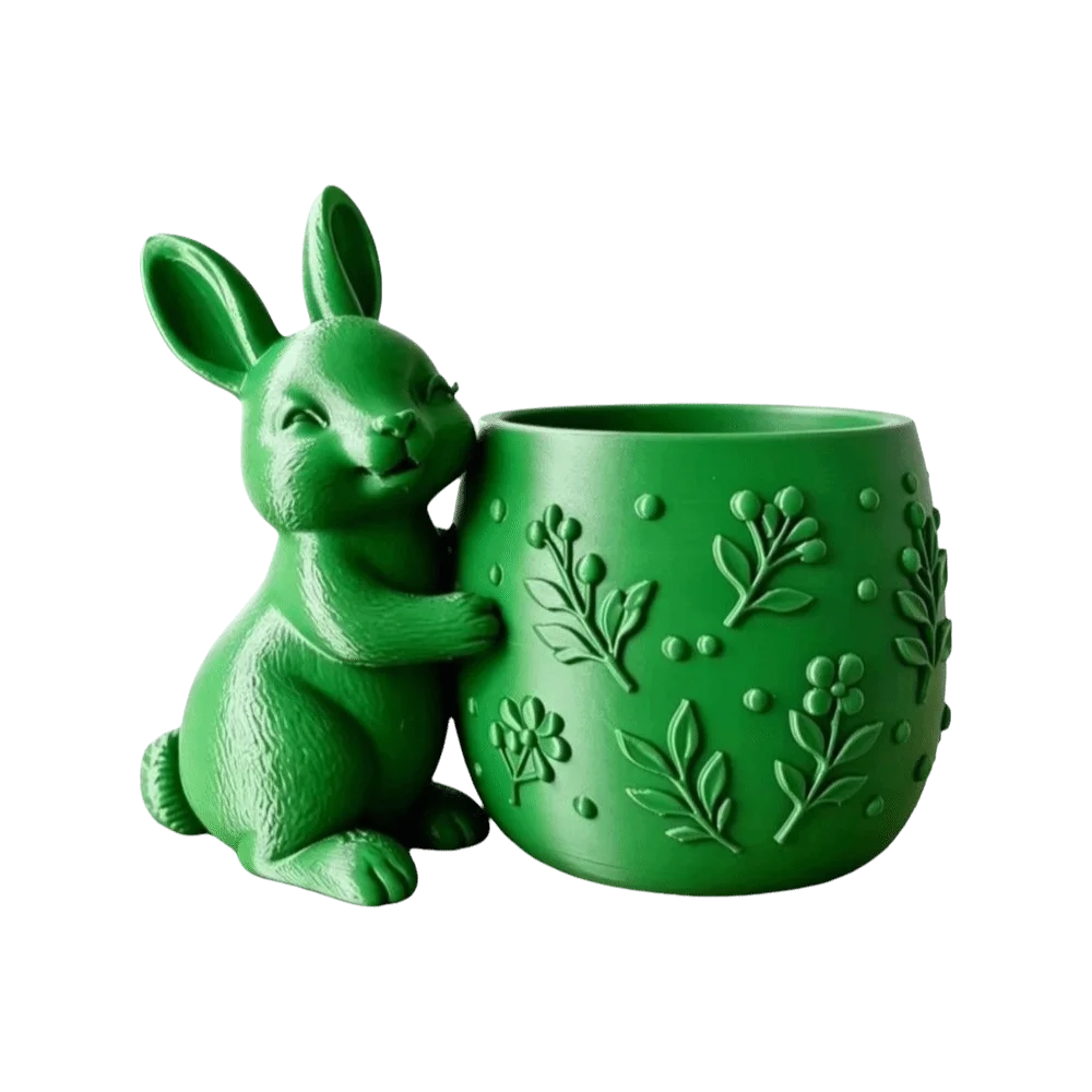 Cute 3d Printed Rabbit Flower Pot Embossed Floral Design Home Decor Mini Flowerpot Desk Ornaments Succulents Planter Home Decor