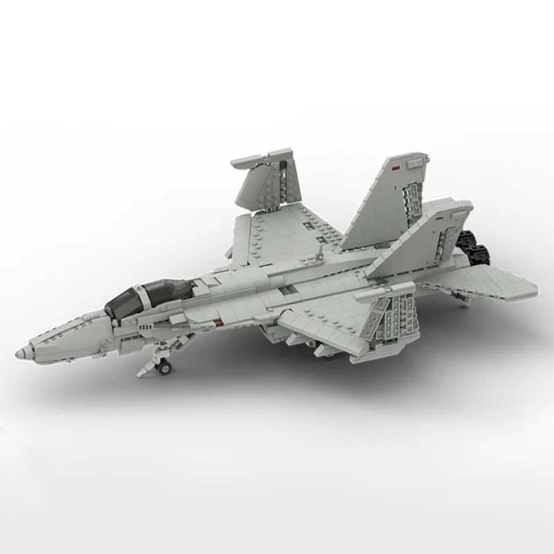1439PCS FA-18F Super Hornet Modellbaustein, bewegliche Klappen und Fahrwerk im Maßstab 1:35, militärischer Sammlerbausatz