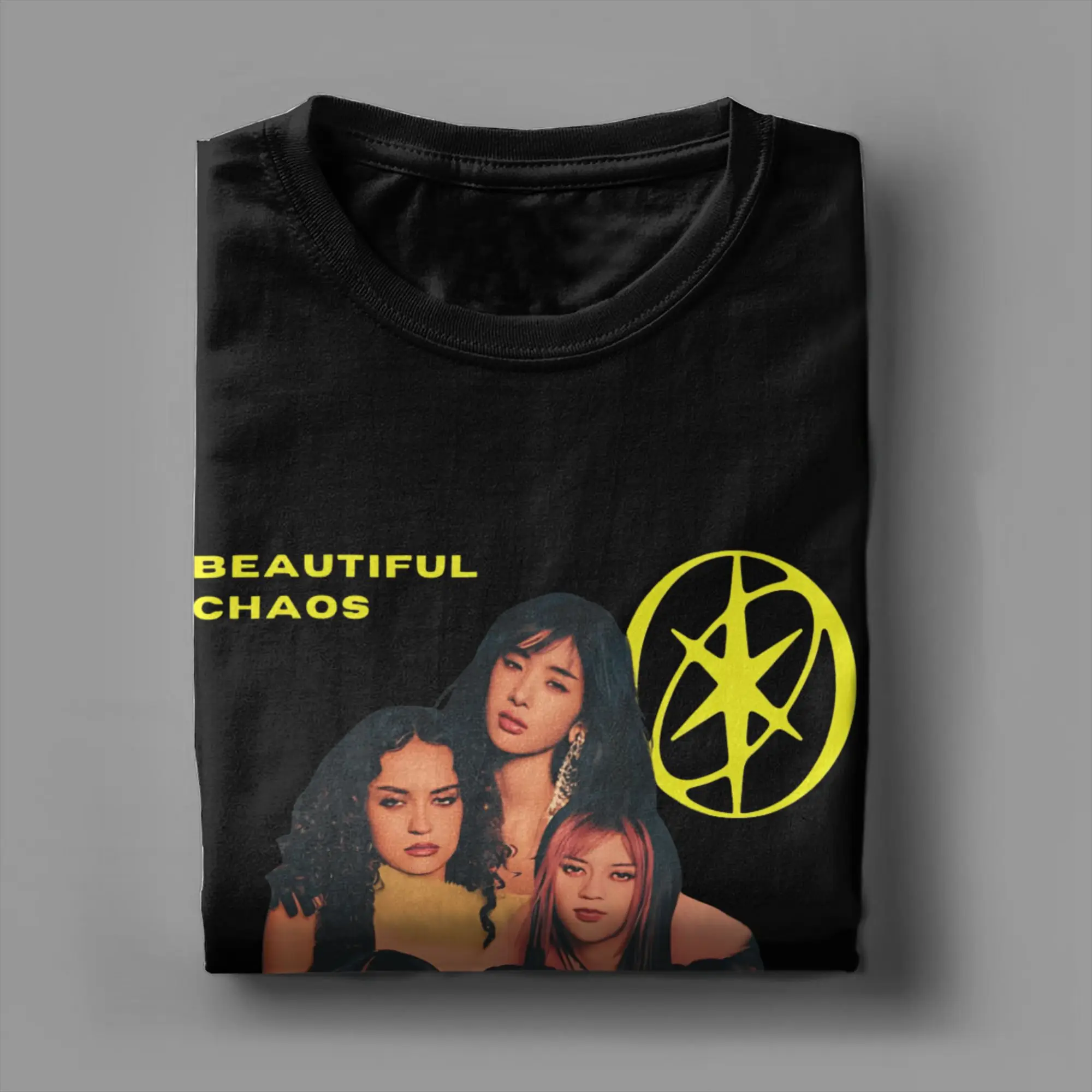 Maglietta Harajuku Katseye Beautiful Chaos T-shirt in cotone Maglietta Hippie per uomo Estate Y2K Basic Allentato Manica corta Top Tees