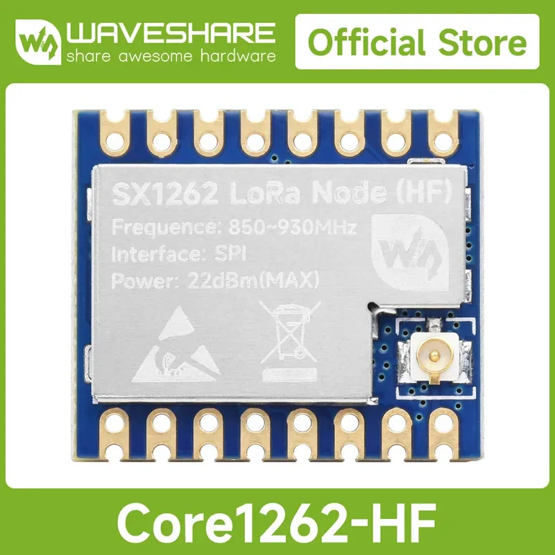 

Модуль Waveshare Core1262 LF/HF LoRa, чип SX1262, дальний диапазон, защита от помех, для диапазона Sub-GHz для Raspberry Pi 5/4B/3B