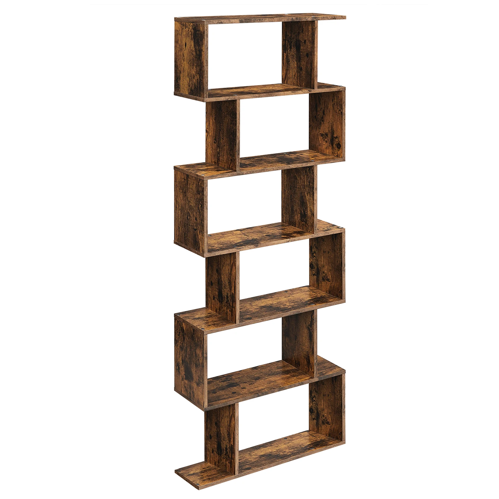 VASAGLE Bookcase, 6 Tier Shelf, Storage Unit, Divider, Living Room, Bedroom, Office, Modern Style