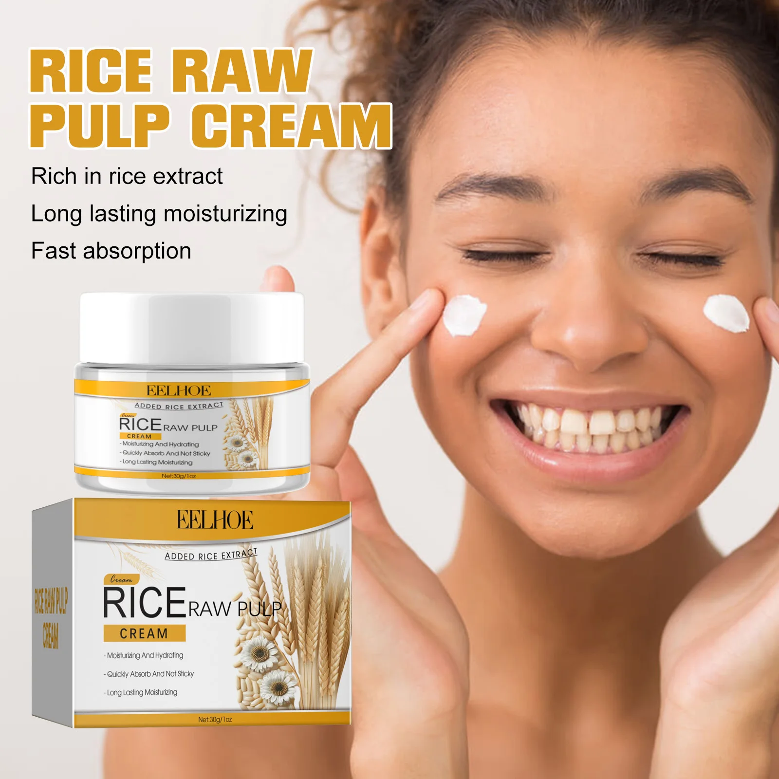 

Rice Extract Cream – Hydrates, locks moisture, softens & smooths skin
