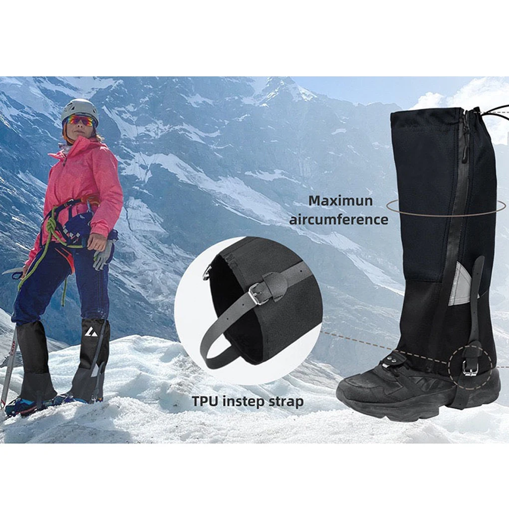 الكبار أحذية المشي لمسافات طويلة مقاوم للماء غطاء جورب للمغامرات في الهواء الطلق في الهواء الطلق واقي البشرة أحذية مضادة للماء عادي أسود نموذج L