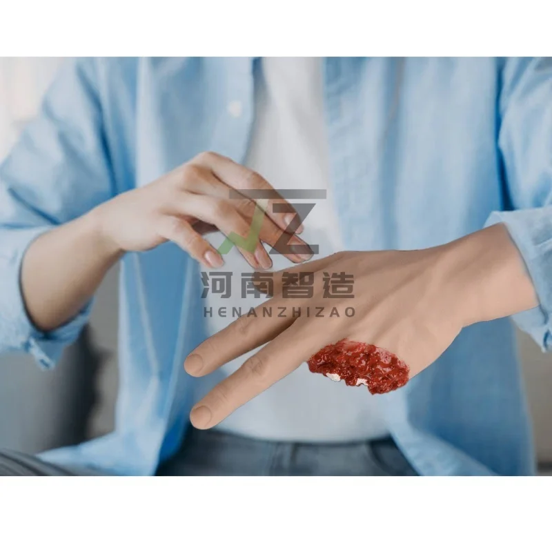 Silicone Hand Amputated Wound Simulator Bleeding Hemostasis Control Training Trauma Amputation Finger Care Palm Model