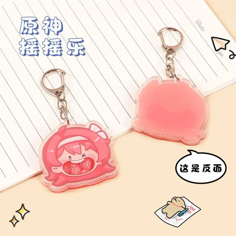 Damselette Hot Fatui Harbingers Doctor Scaramouche Decor Keychain 4Pcs Mini Acrylic Material Shake Move Toy For Bag Pendant Gift