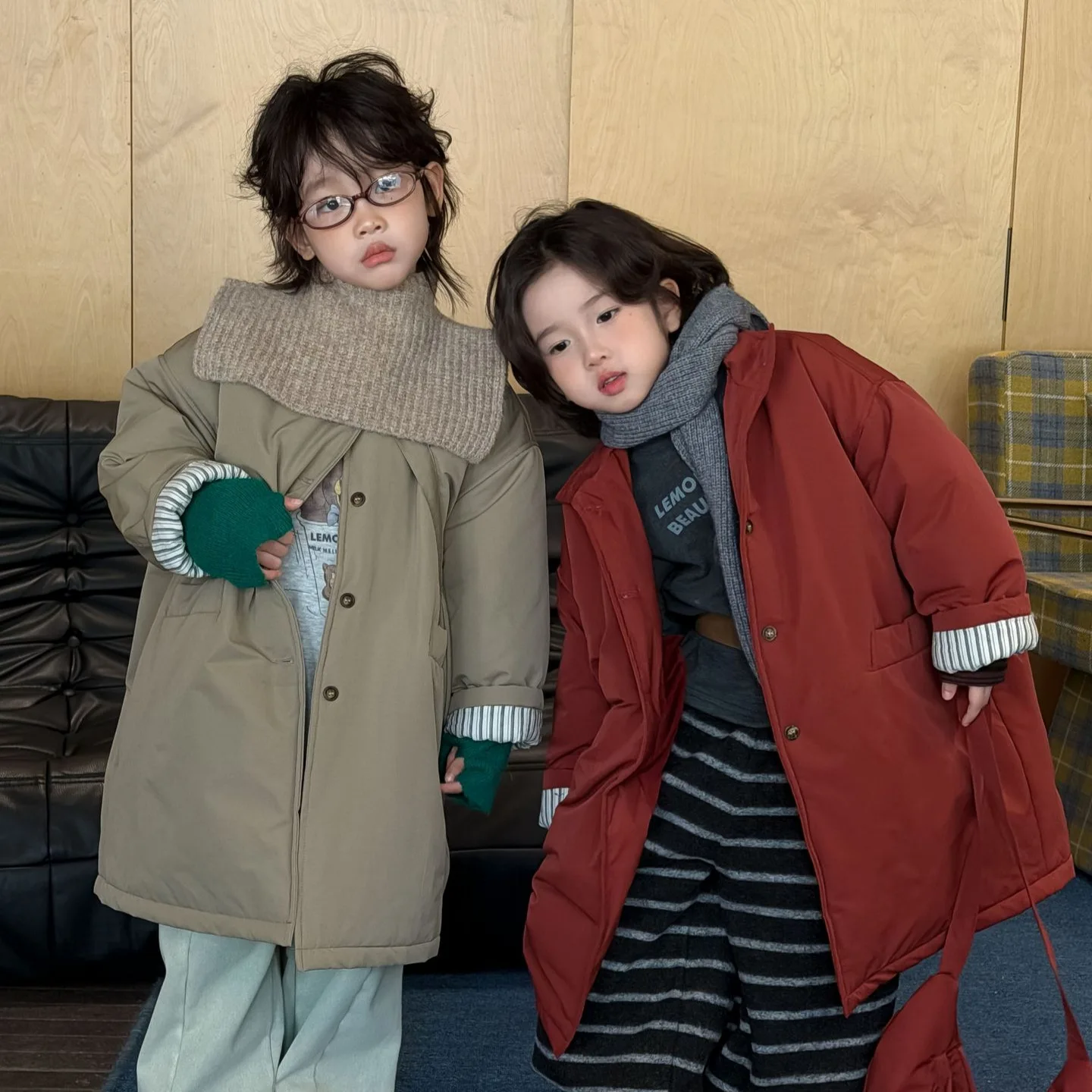 

Children's Clothing Boys' Cotton Jacket 2025 Winter Edition Korean Version Long Thick Cotton Jacket with Bag for Warmth