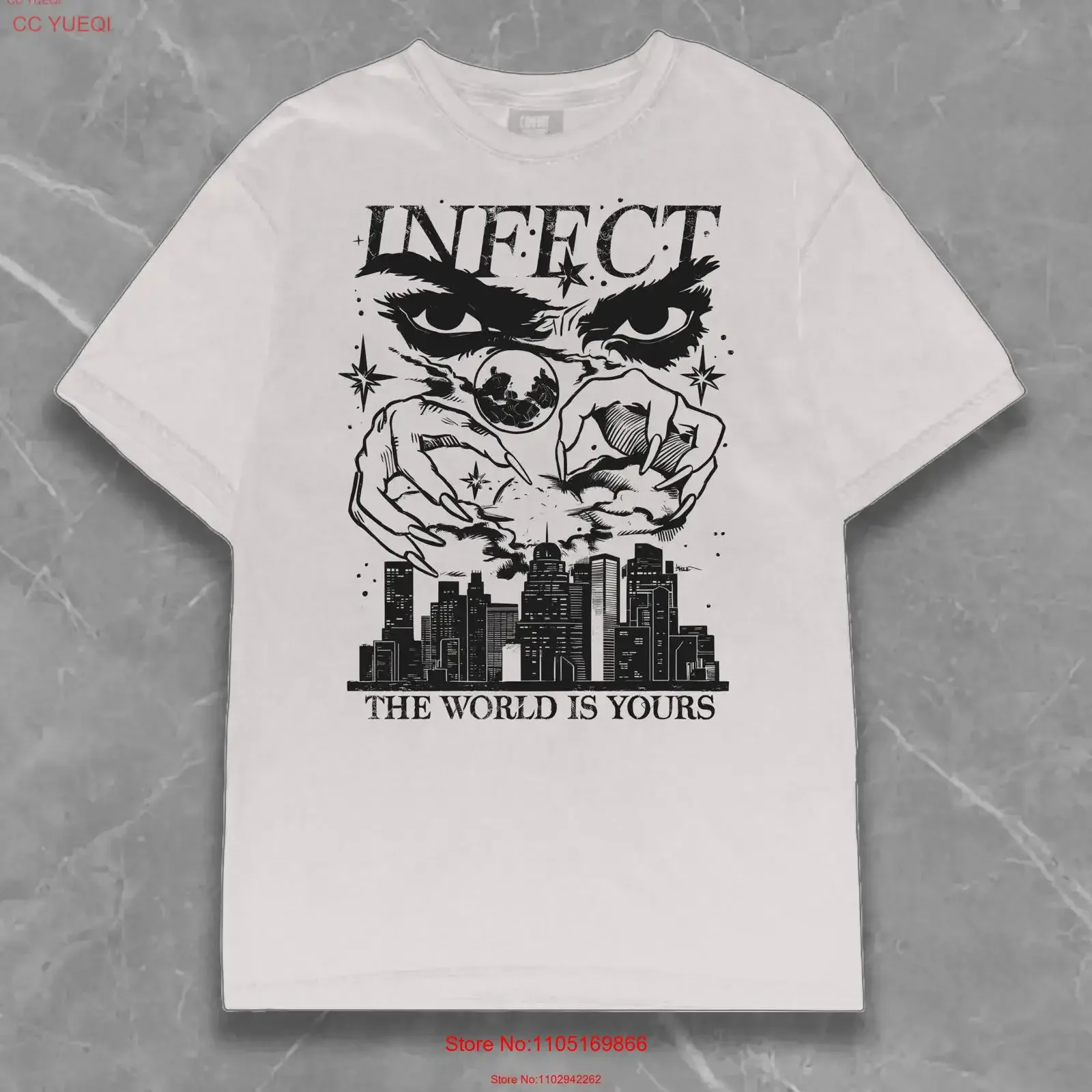 تي شيرت فريد من نوعه لافتة للنظر، العالم لك، تصميم جريء، شحن سريع، جودة ممتازة أو خيارات أفضل الأسعار، عتيقة مغسولة