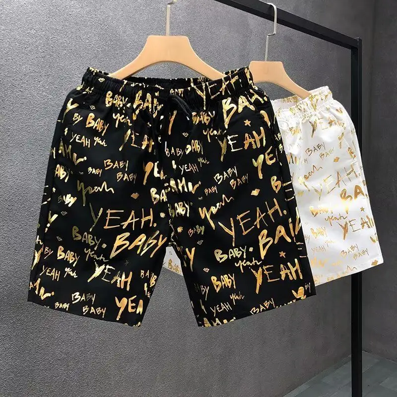 Men's Clothing Summer New Arrival Quick Dry Shorts Loose Fit Casual Fashionable Comfortable Letter Print Everyday Wear