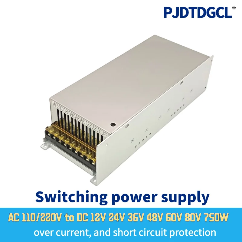 New LED DC0-12V 15V 24V 30V 36V 48V 50V 55V60V70V72V100V110V750W Switching Power Supply Source Transformer AC DC SMPS Adjustable