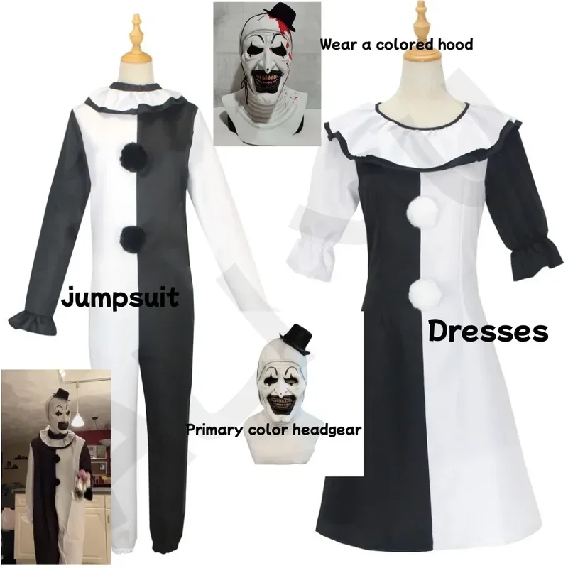 Halloween Full Costume Horror Movie Terrifier Cosplay Stagewholesale Clown Show Costume School Show Costume Head Mask Scary Tool