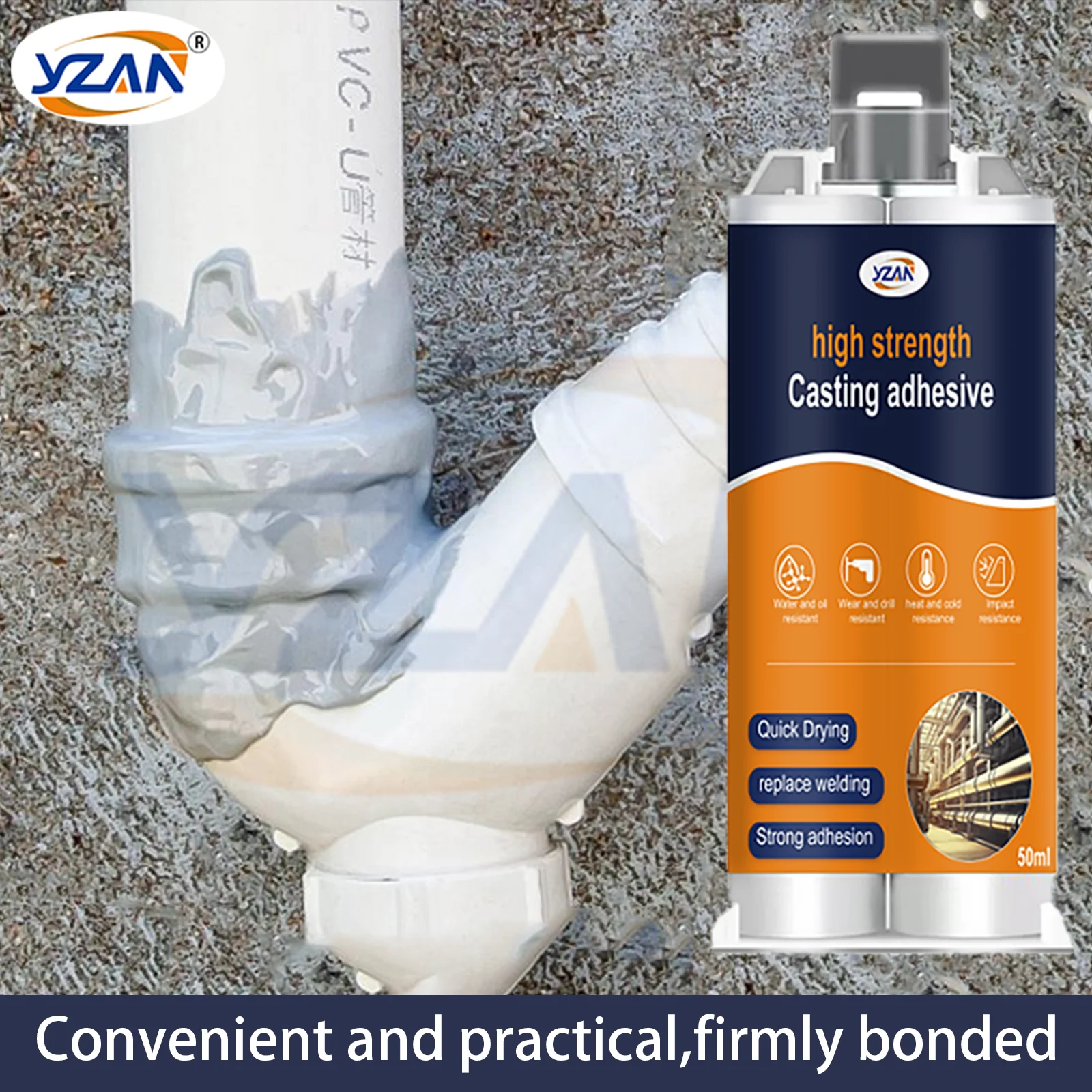 1-3 قطع 50 مل لاصق لحام عالي القوة AB، لاصق قوي لإصلاح المعادن، لاصق لحام بارد، لاصق إصلاح الأنابيب البلاستيكية، لاصق إصلاح البلاستيك، لاصق إصلاح البلاستيك، لاصق إصلاح صناعي، مانع تسرب لاصق AB، لاصق AB، قوي للغاية