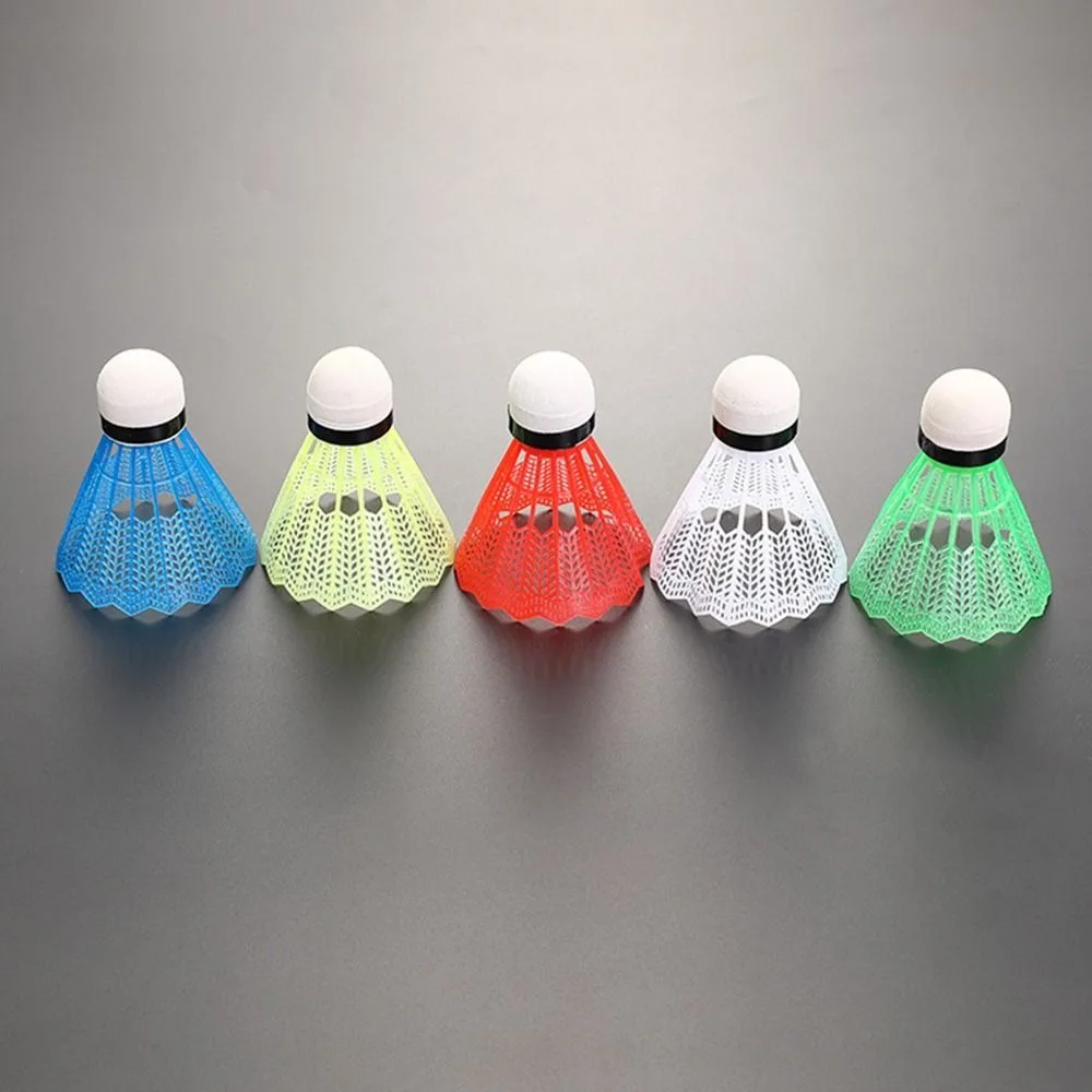 6/12PCS Windproof Badminton Foam Ball Head Training Accessories Plastic Shuttlecock Ball Multi-color Stable Durable