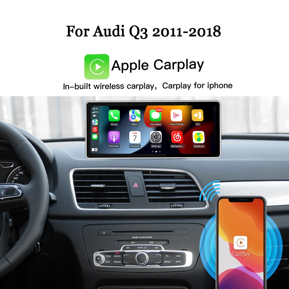 Android radio CarPlay for Audi Q3 8U 2012-2018 touch screen upgrade Multimedia navigation head unit GPS navi TikTok Google Maps