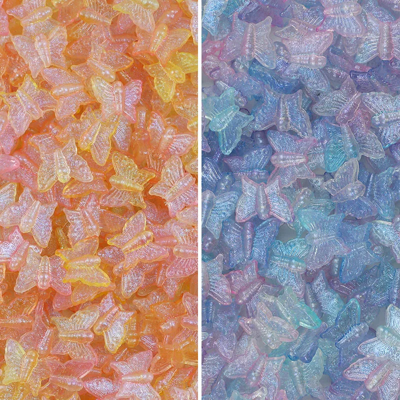 Traumblau Orange Schmetterling LIEBE Glück Lose Perlen für Schmuck Machen DIY Armband Halskette Zubehör 13x15mm 100 teile/los