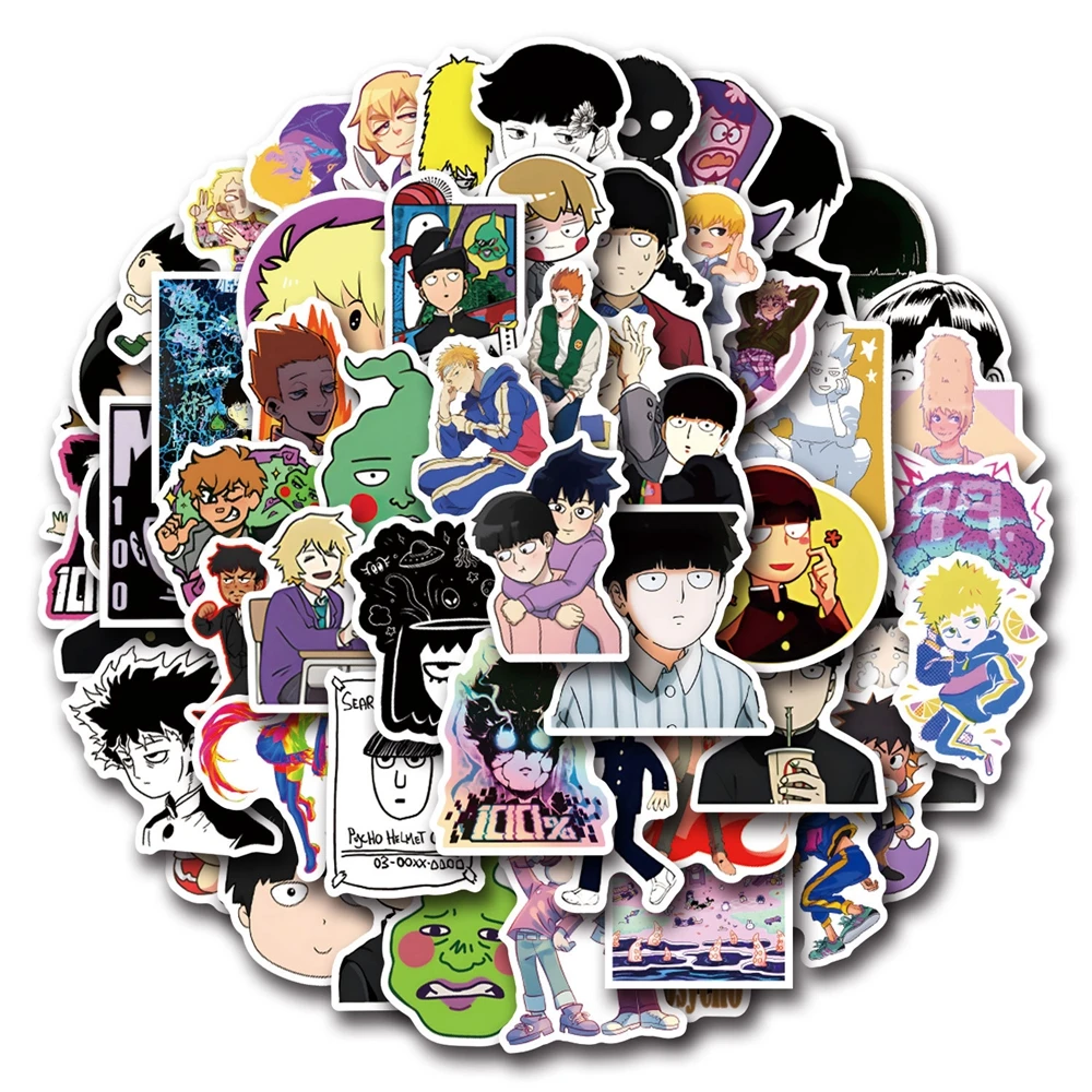 1 Pack Anime Sticker Mob Psycho 100 Action Figures Mobu Saiko Hyaku Reigen Arataka Model Decorative Supplies Gift Toy