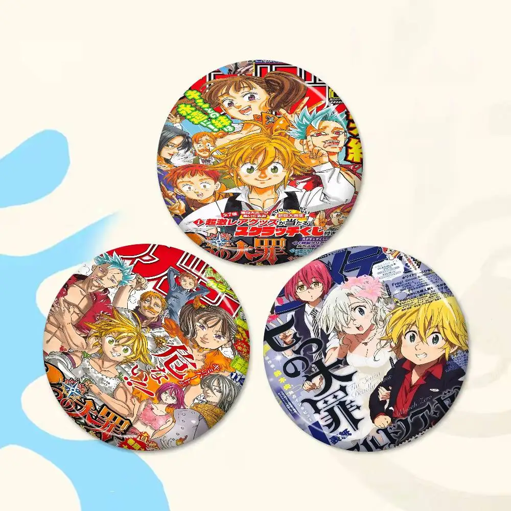 The Seven Deadly Sins Creative Tinplate Soft Button Pins Animal Icon Brooch Lapel Backpack Badge Accessories Pin