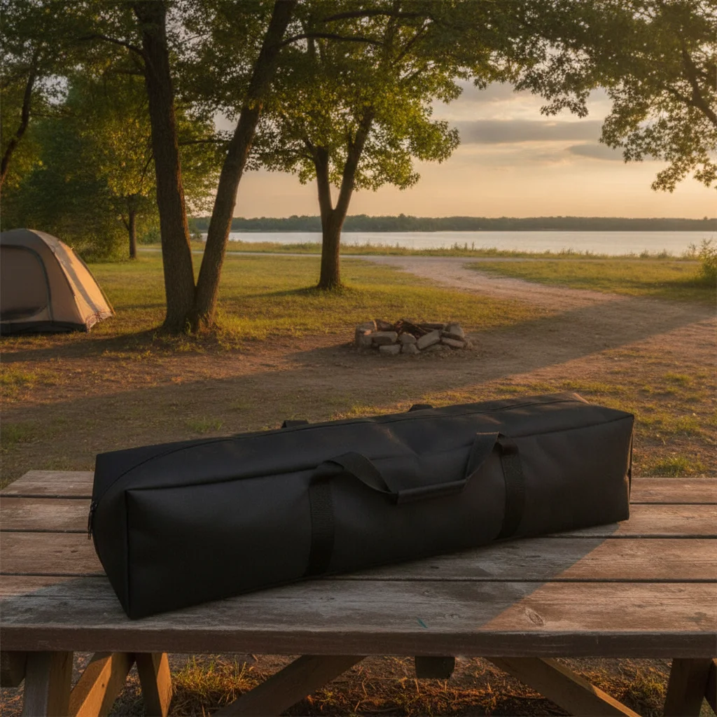 Universal Canvas Tent Storage Bag Waterproof Large Capacity Picnic Handbag Canopy Pole Bag Outdoor Travel