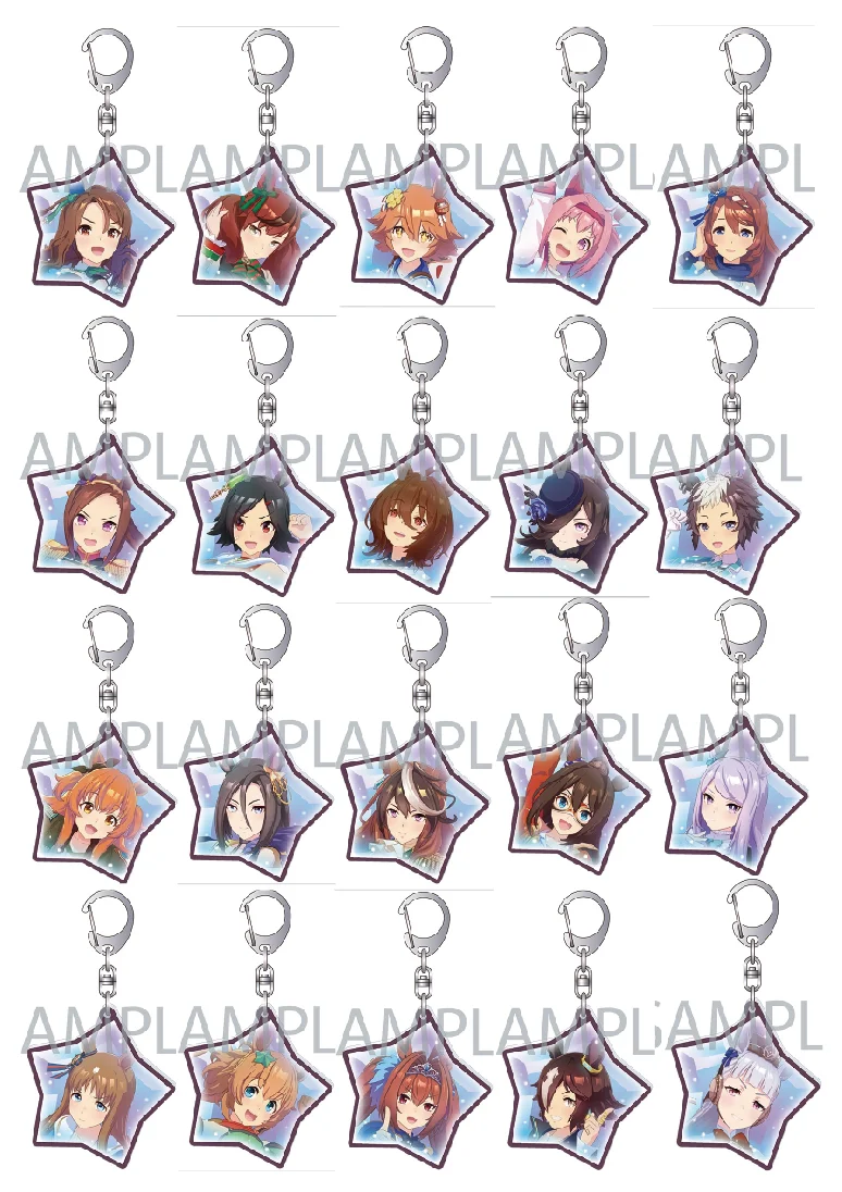 

Anime Keychain Doll Gold Ship Rice Shower Tokai Teio Daiwa Scarlet Acrylic Keyring Bag Pendant for Gift