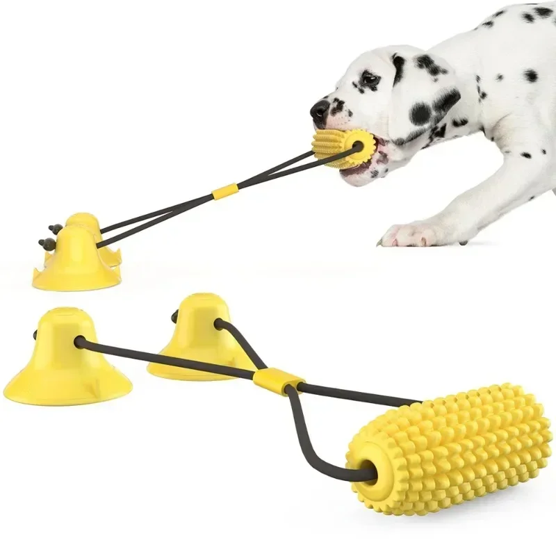 

For Interactive Dog Toy Tug Corn Of Play Dog Game Suction Cup Pet Toys Food War Training Tooth Cleaning for Solve Pets Anxiety