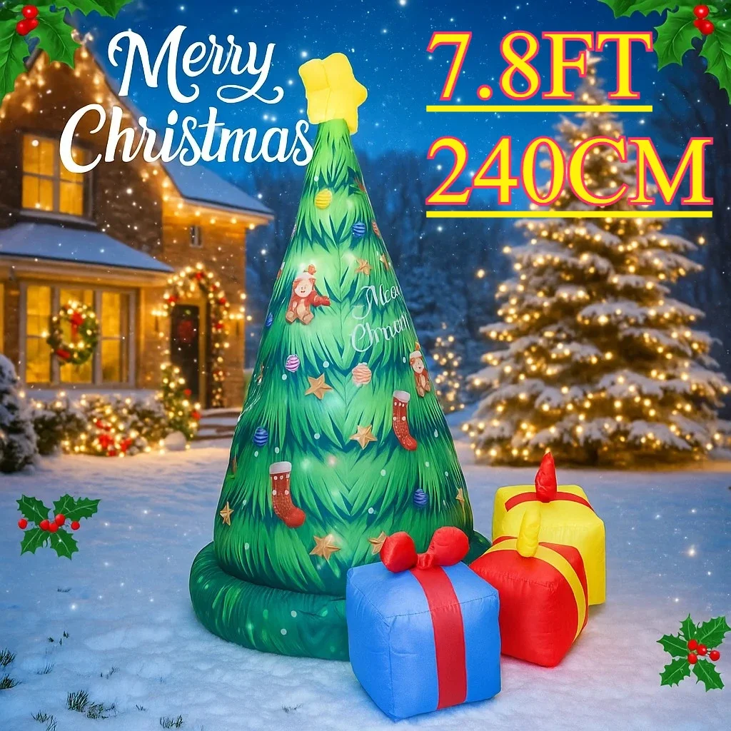 7.8FT نفخ لعبة عيد الميلاد شجرة مع LED عيد الميلاد ديكورات للباحة علب الهدايا عيد الميلاد زخرفة المنزل لوازم عيد الميلاد هدية #6