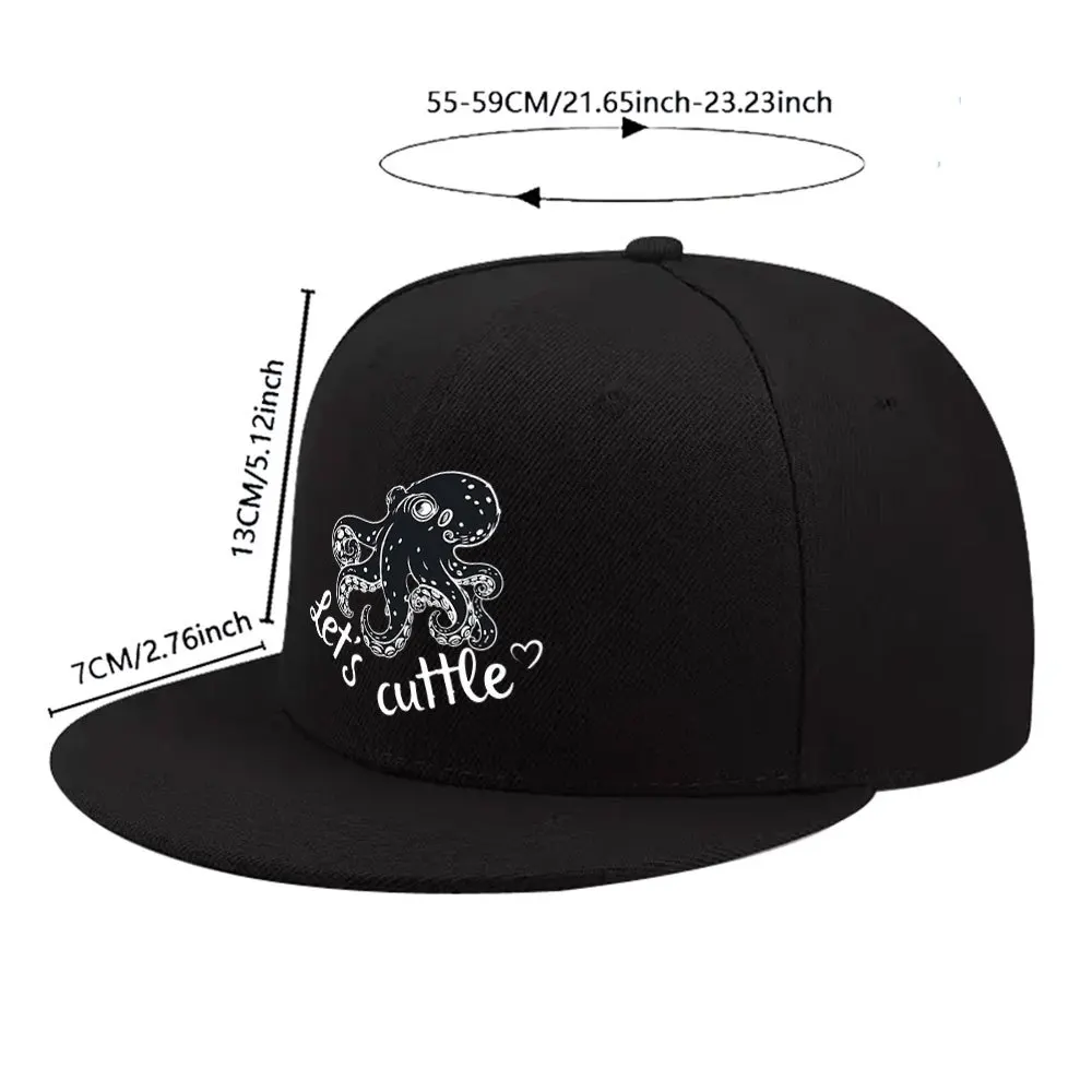 Let's Cuttle Octopus Cap for Men & Women - Adjustable Duckbill Baseball Hat with Octopus Pattern, Lightweight Suitable for, Chri