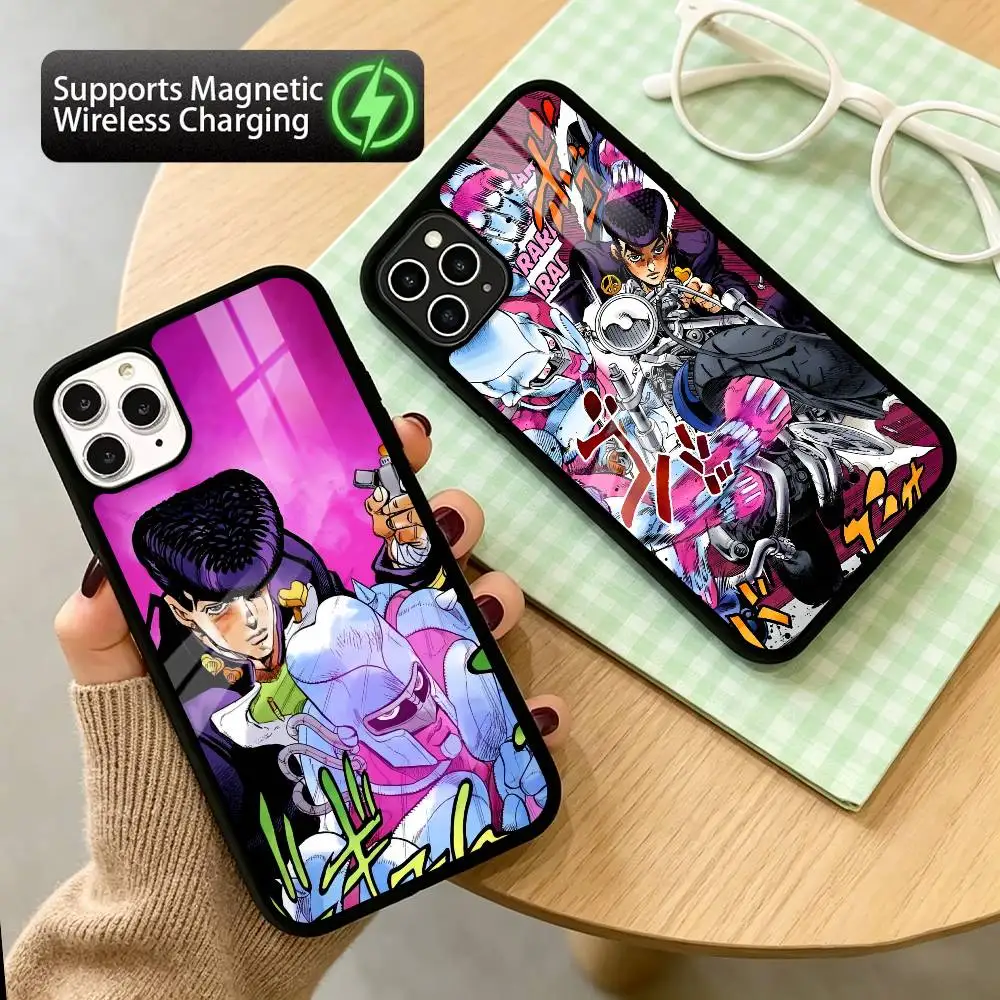 j-Josuke Higashikata JOJO4 Phone Case For iPhone17,16,15,14,13,12,11 Plus,Pro Allows magnetic wireless charging